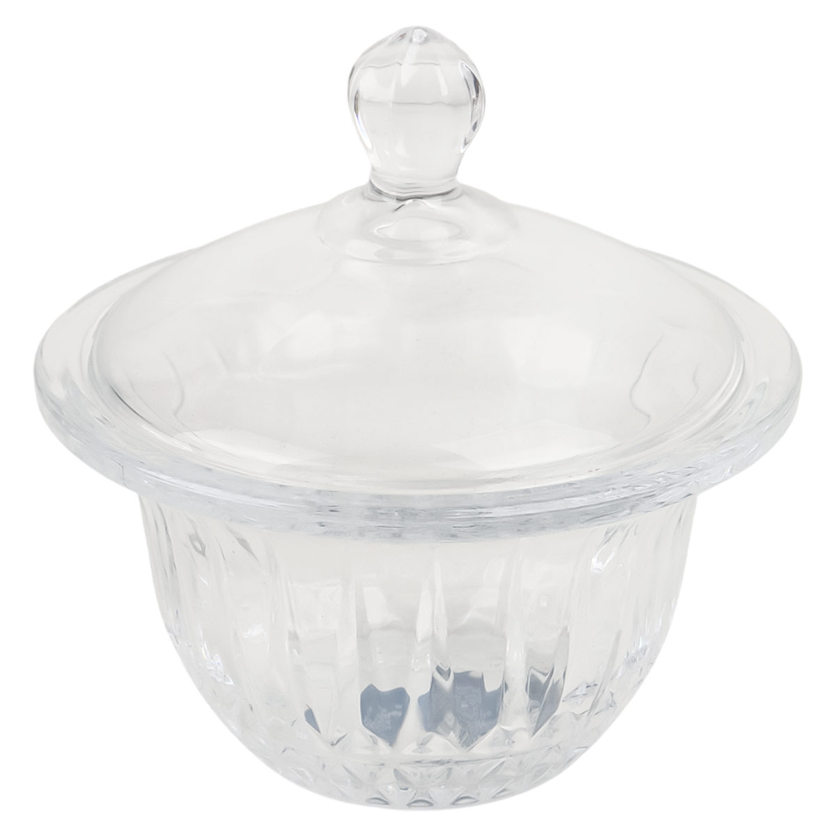 Glass Single Sugar Bowl With Cover