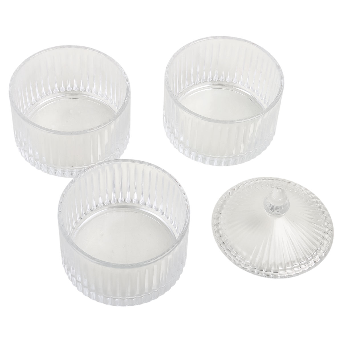 3 Part Glass Candy Bowl With Top Cover