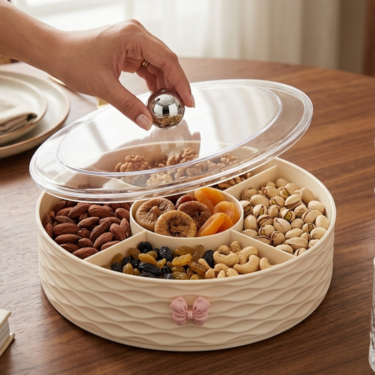 Round Snack Storage Container with Lid