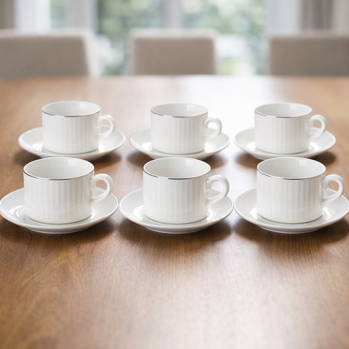 Tea Cup Saucer Ceramic 12 Pieces
