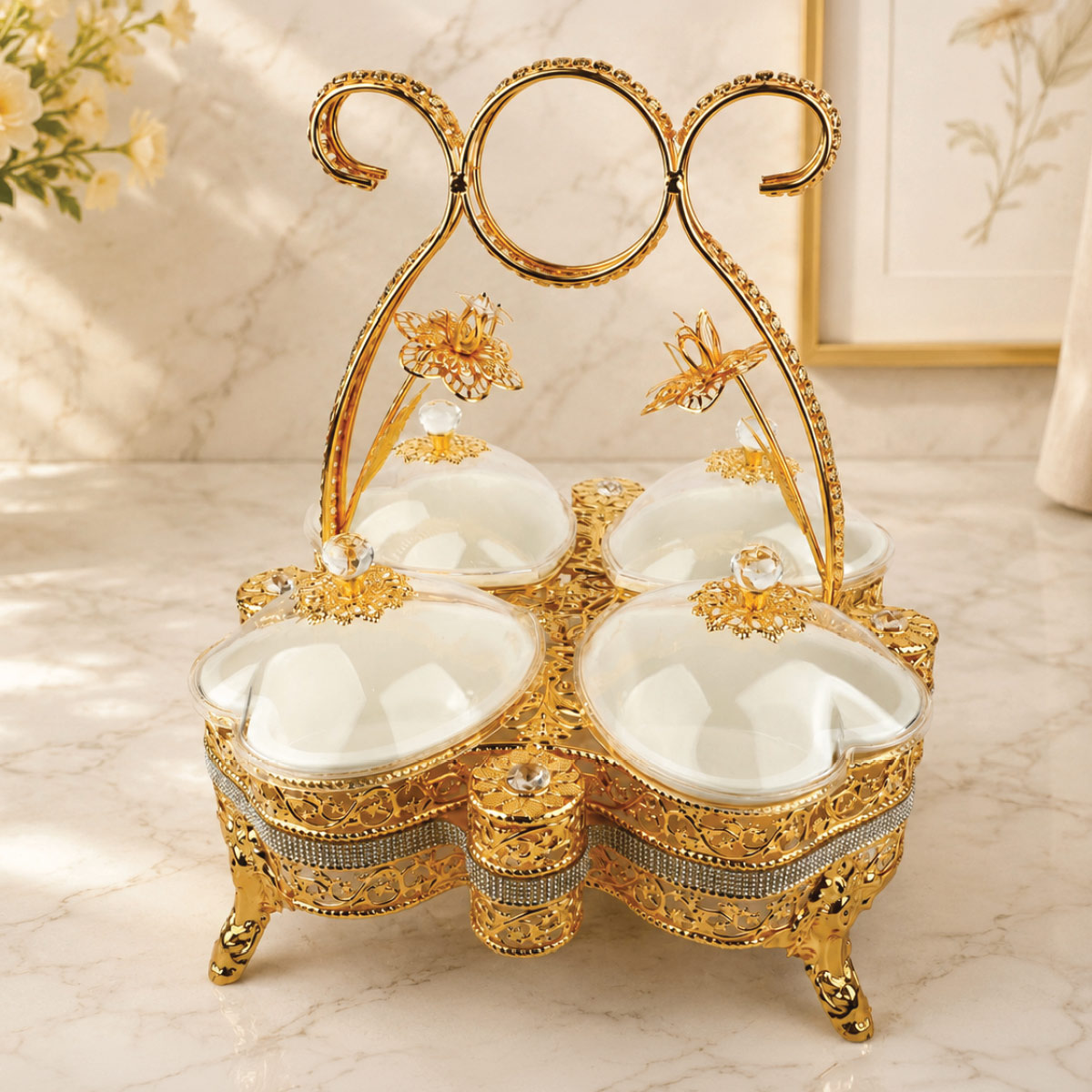 Luxury Decorative Gold-Plated Serving Set