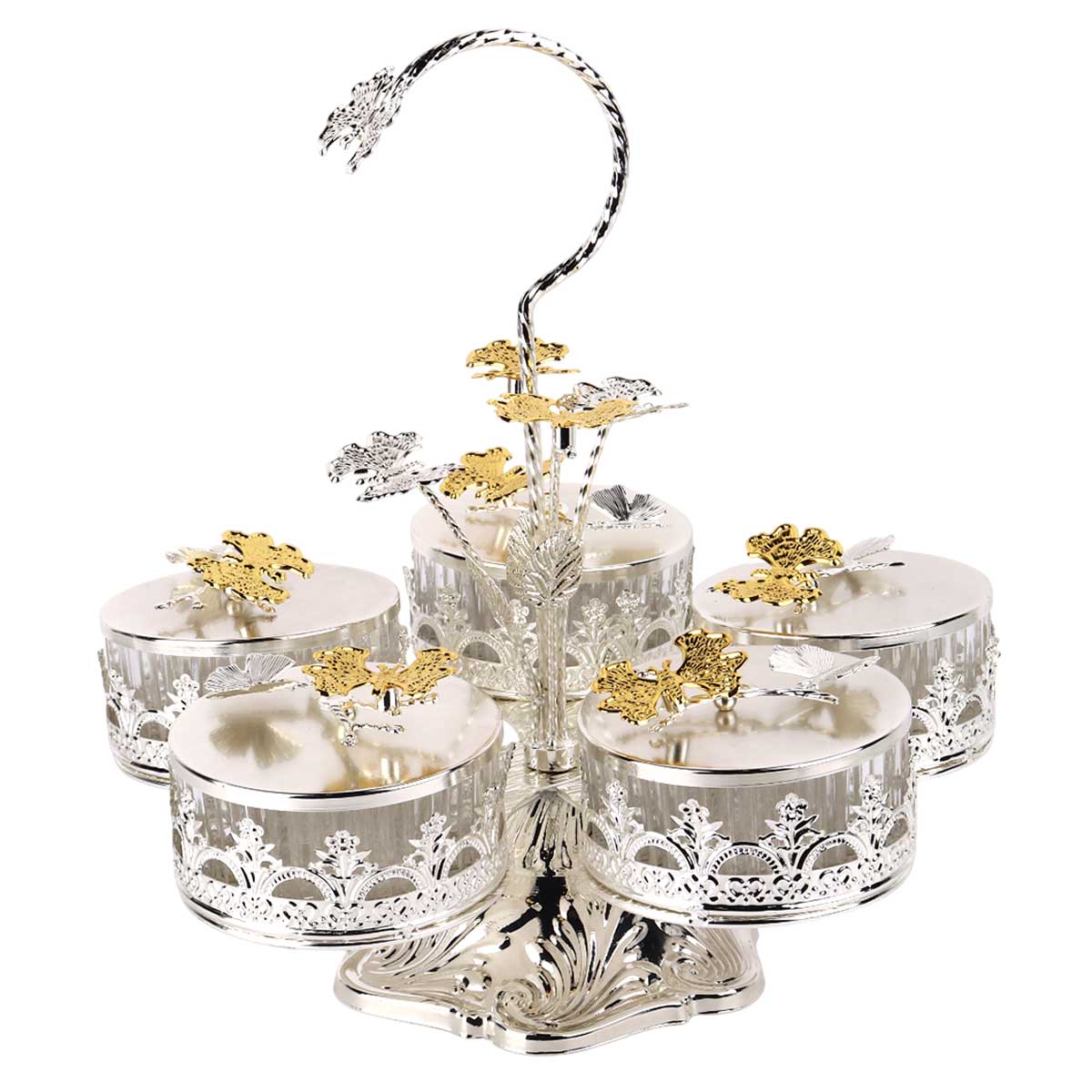 Candy Bowl Silver 5 Part
