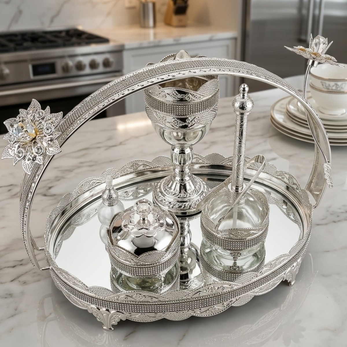 Decorative Burner Set Silver