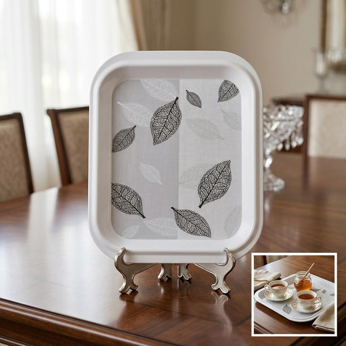 Melamine Tray Rectangular Small White