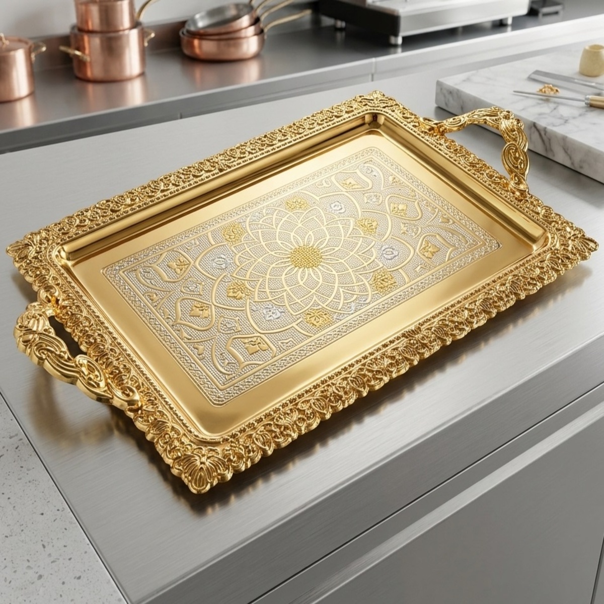 Stainless Steel Serving Tray Rectangular