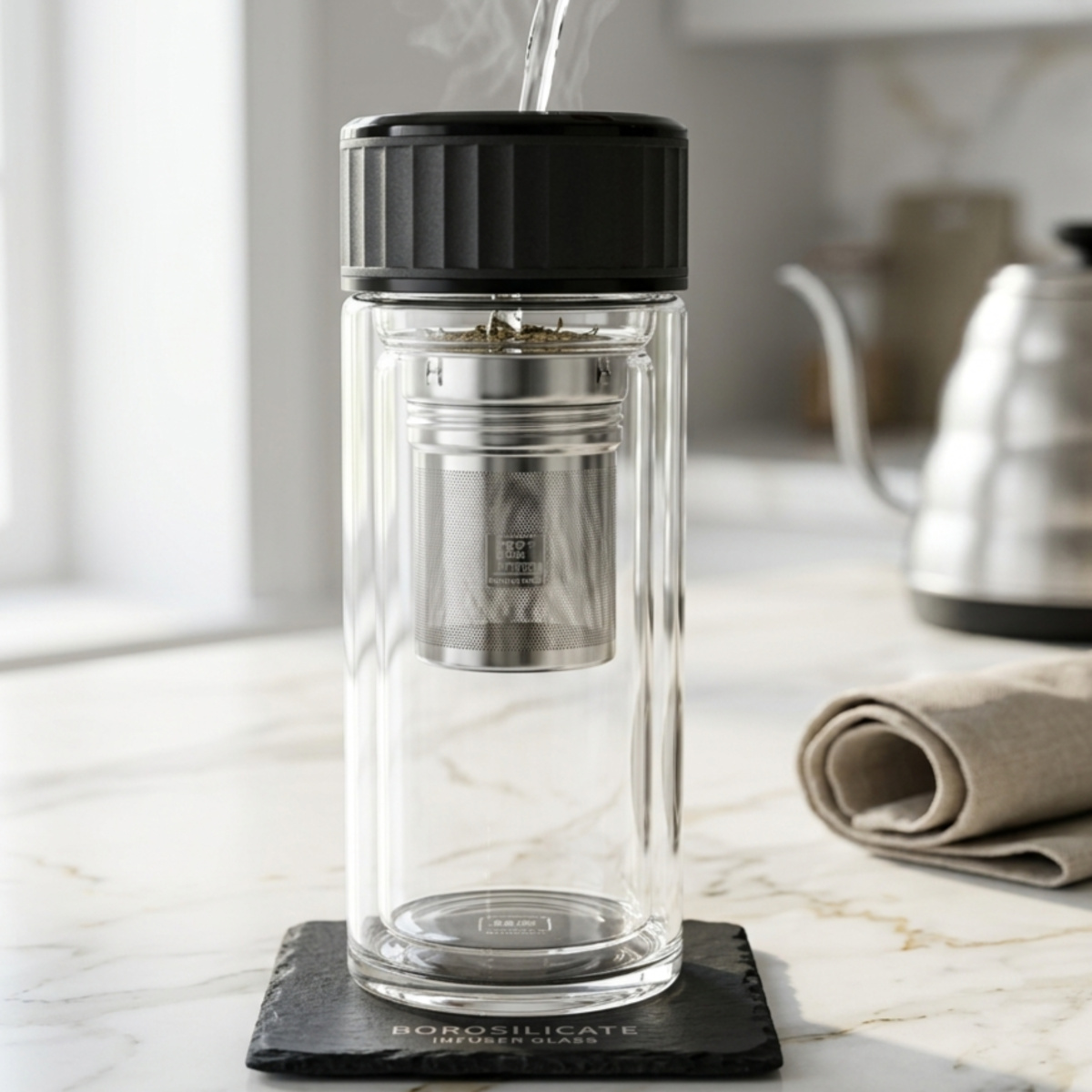 Double-Walled Borosilicate Glass Bottle