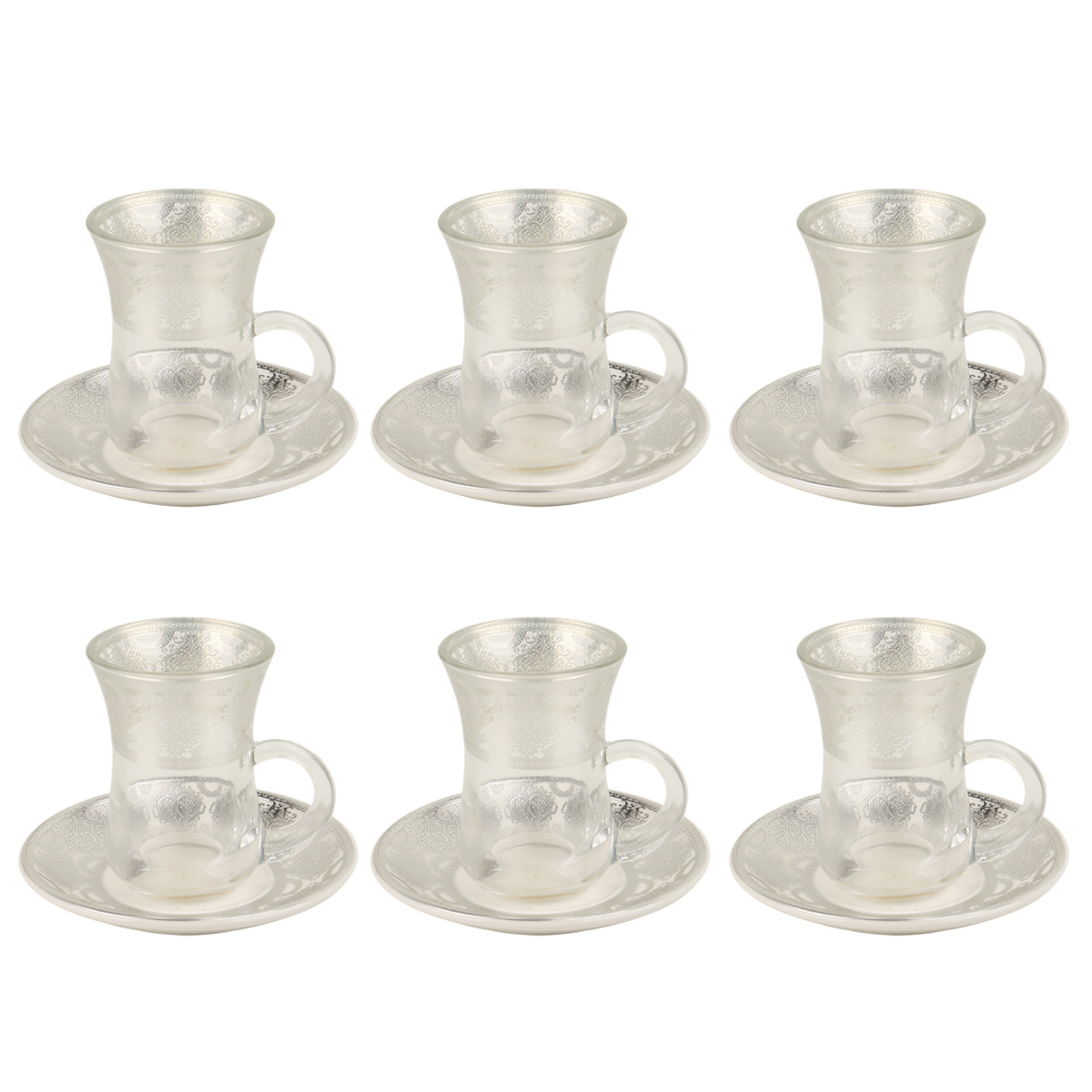 Glass Istiken Cup & Saucer Set 12 Pieces