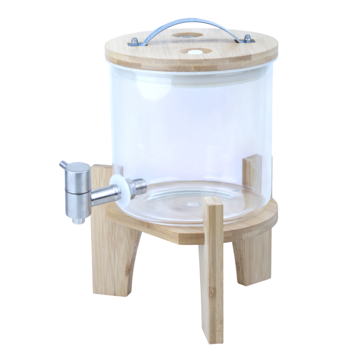 Juicer Bottle Glass With Wood Stand 2L