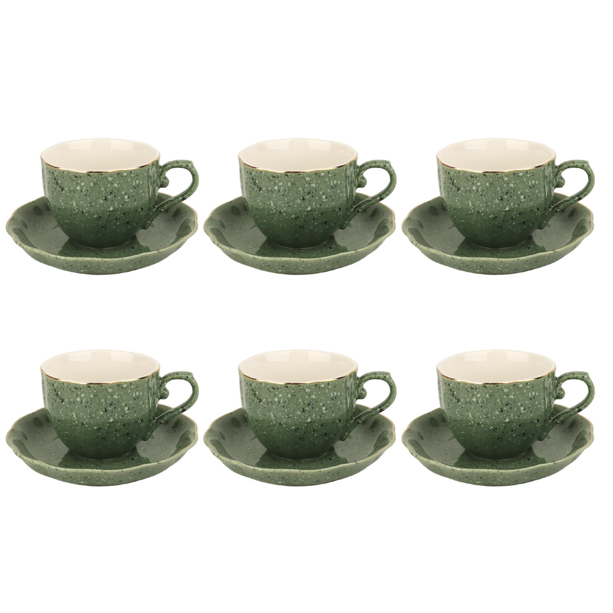 Porcelain Coffee Cup & Saucer Set 12 Pieces