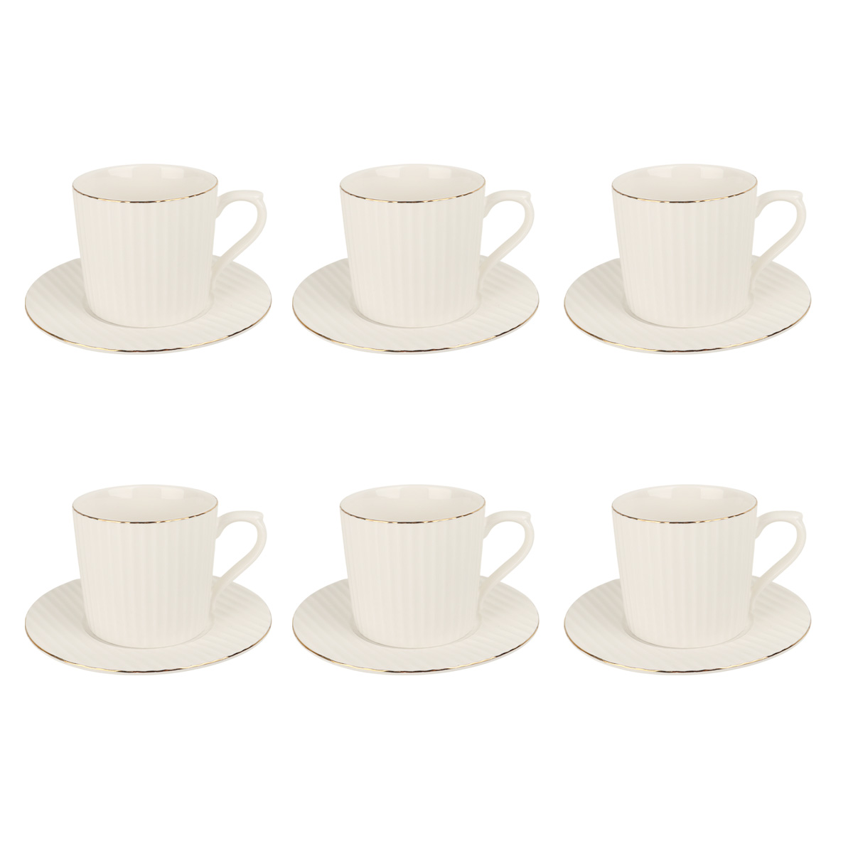 Porcelain Tea Cup & Saucer Set 12 Pieces