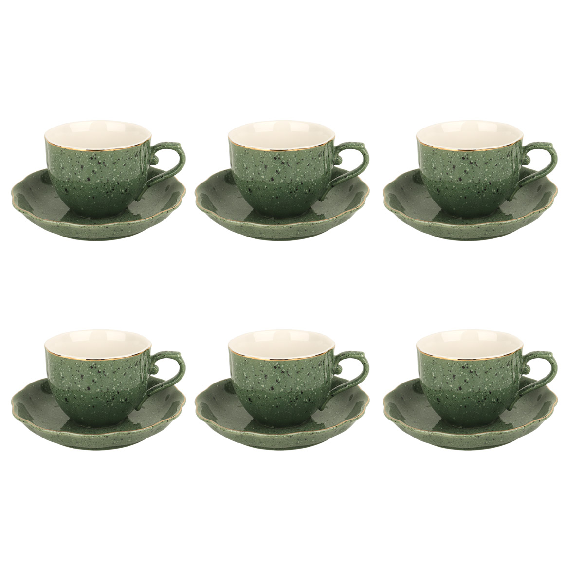 Porcelain Tea Cup & Saucer Set 12 Pieces