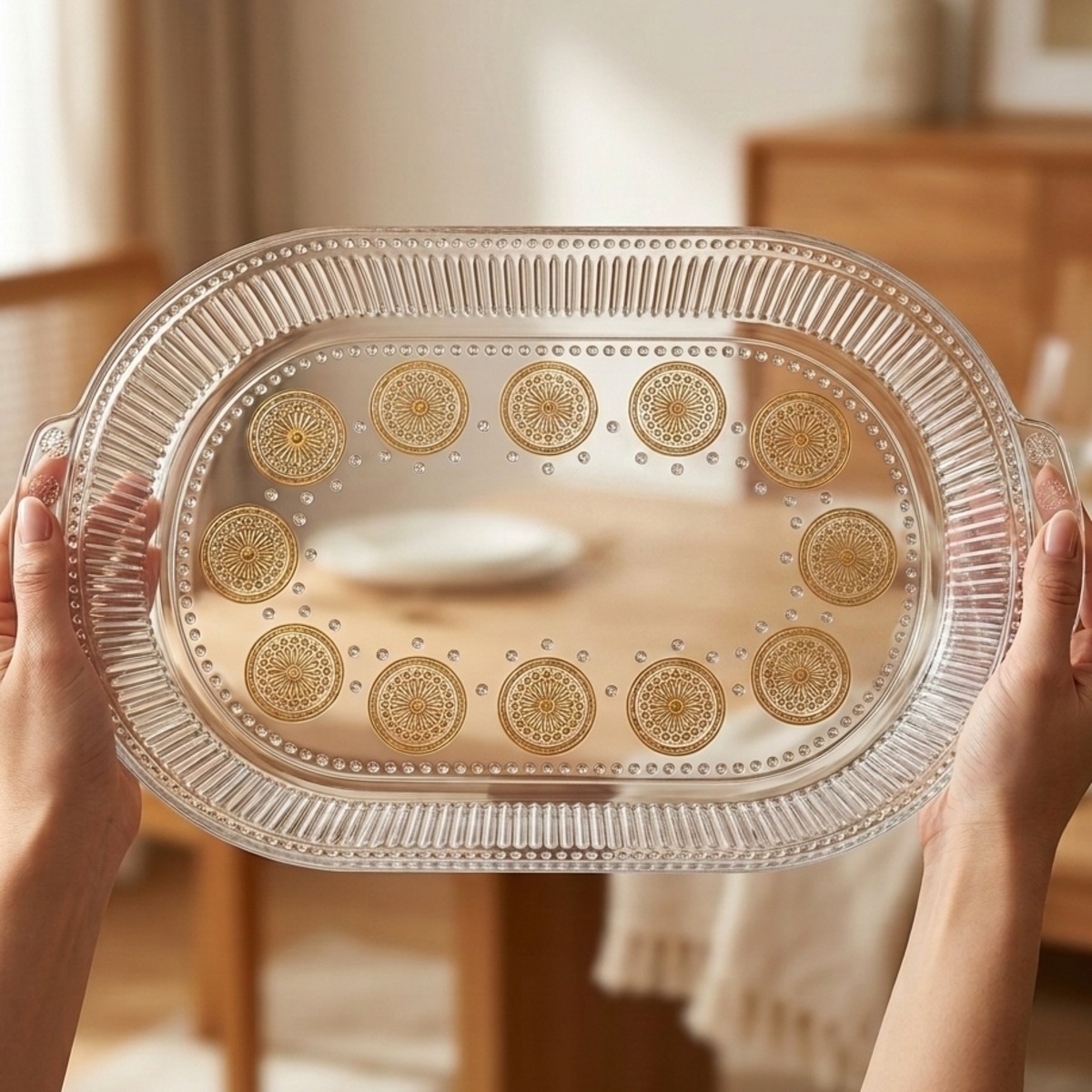 Glass Single Tray Oval