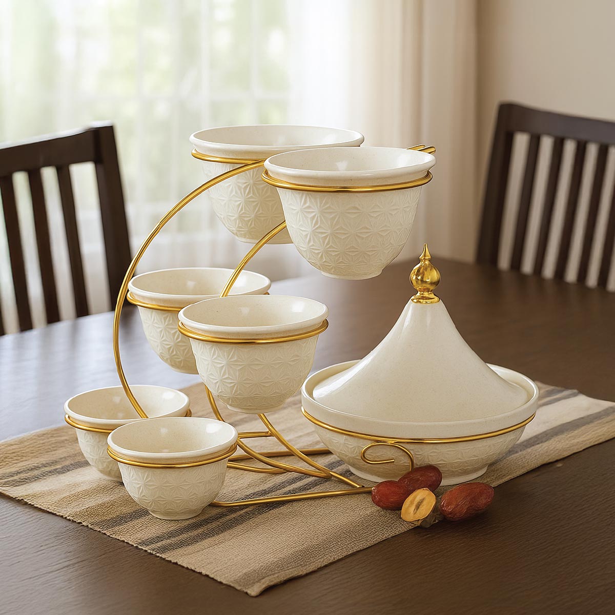 Ceramic Cawa Cup Set With Stand
