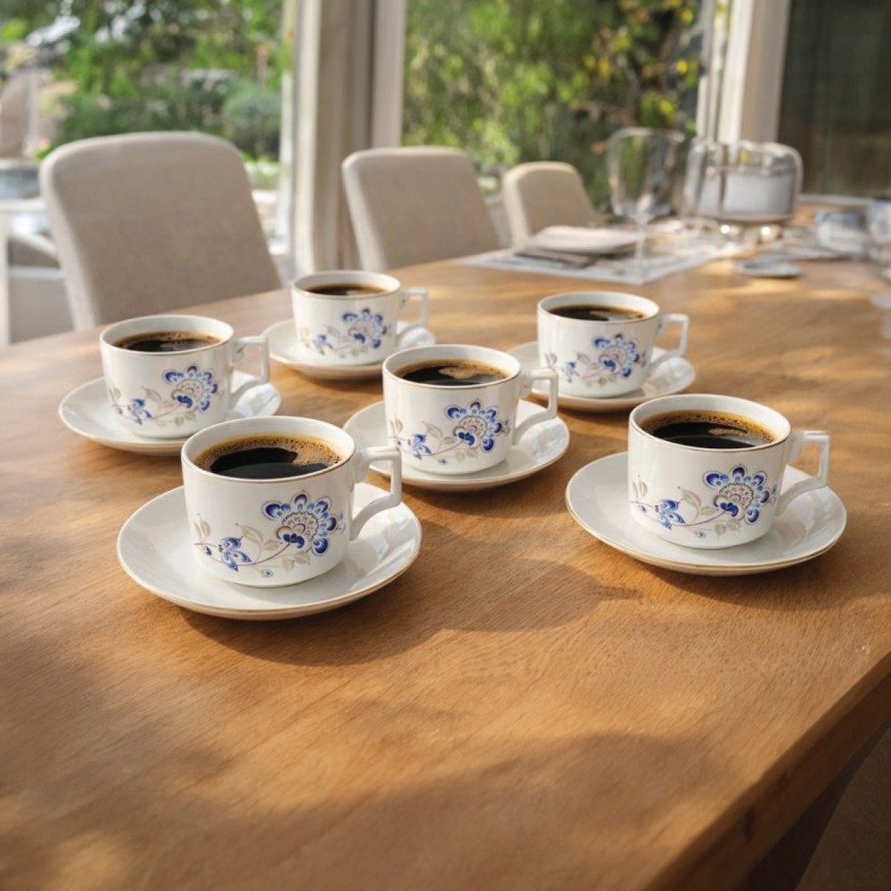 Ceramic Tea Cup With Matching Saucer 12 Pieces