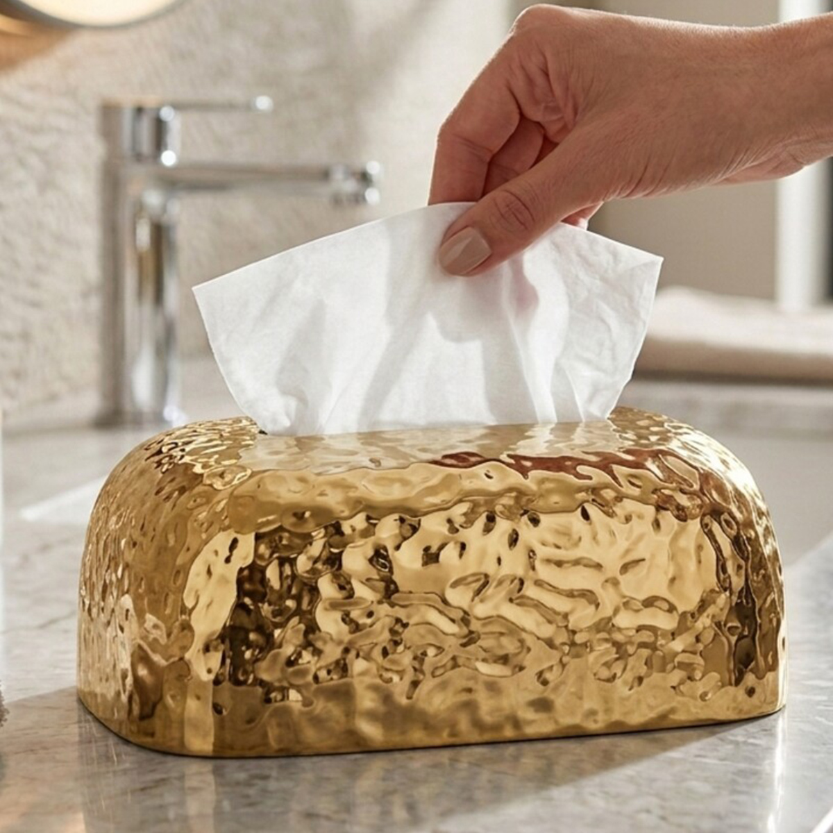 Golden Tissue Box Cover