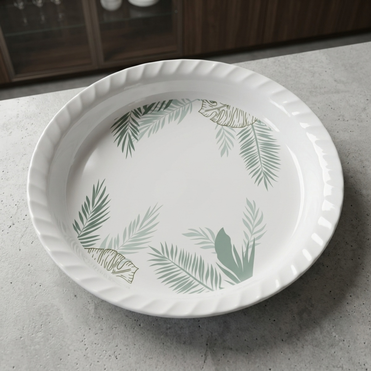 Melamine Tray With Leaf Design