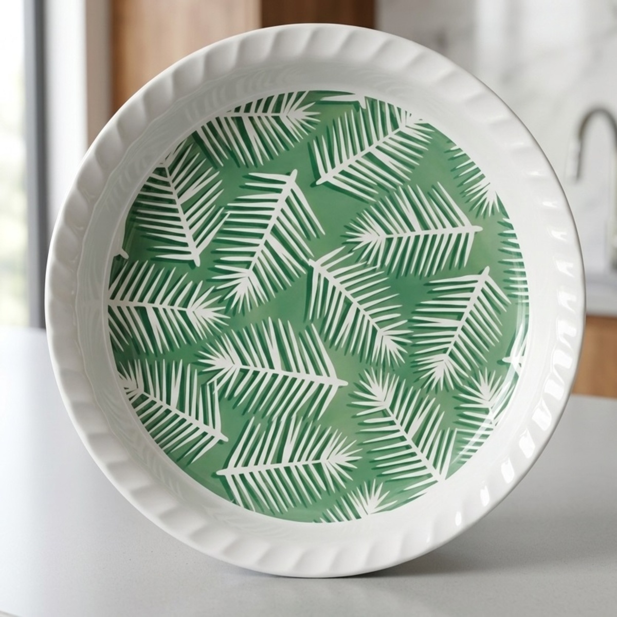 Melamine Tray With Leaf Design