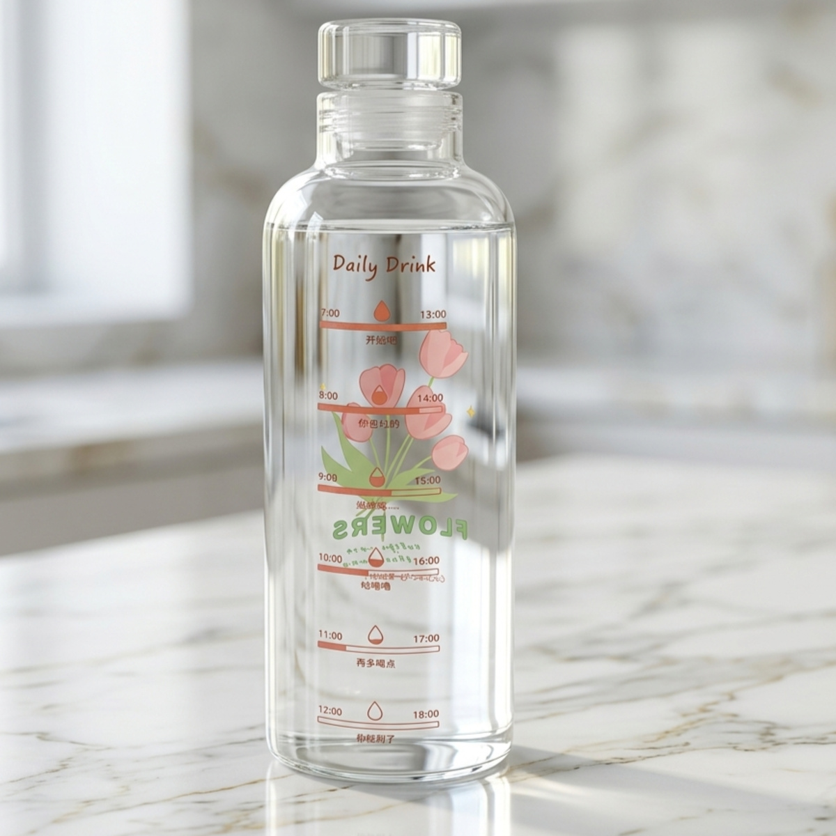 Daily Drink Water Bottle Glass