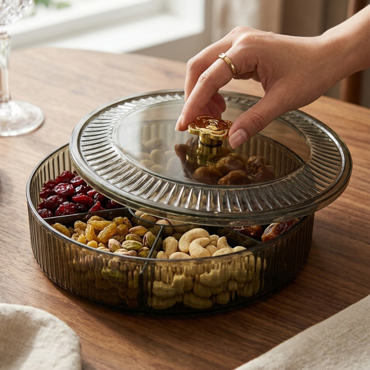 Round Plastic Candy Bowl with Lid