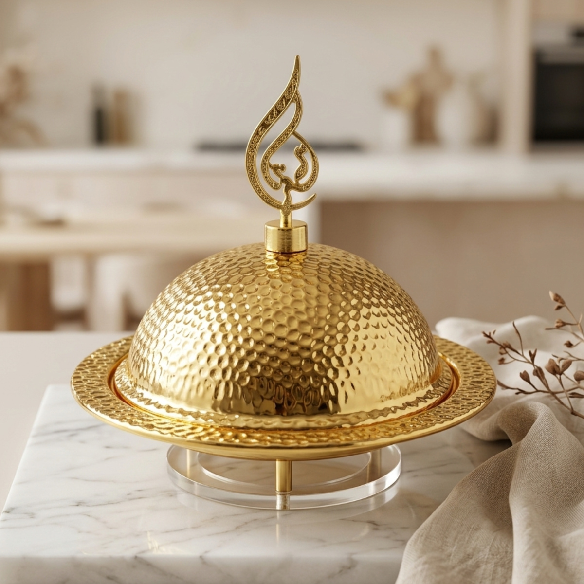 Dome Food Cover Small Golden