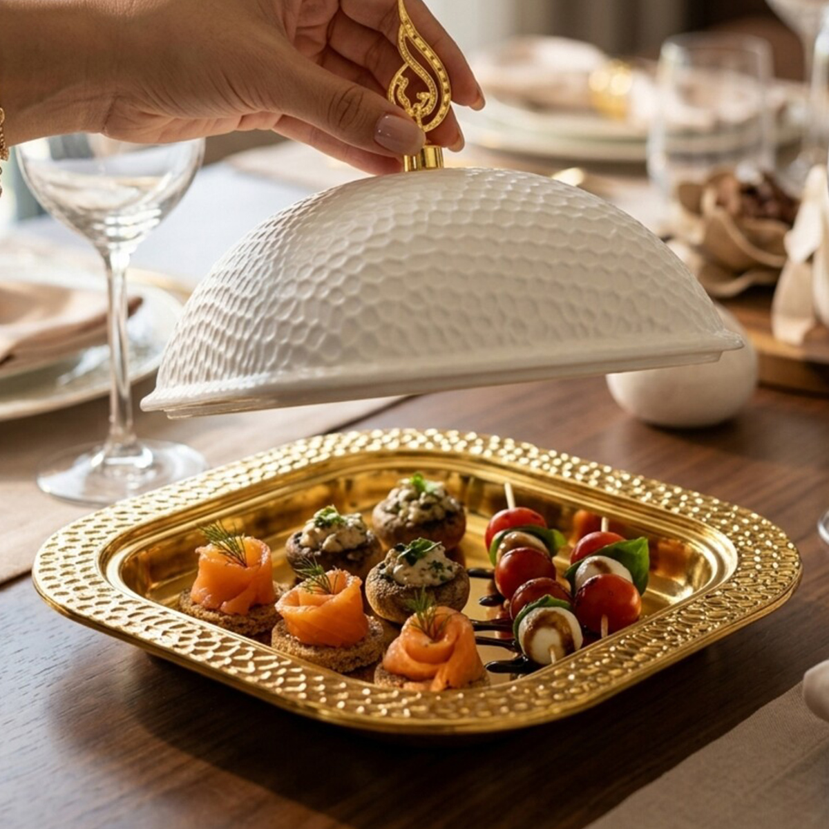Decorative Serving Dish with Dome Cover