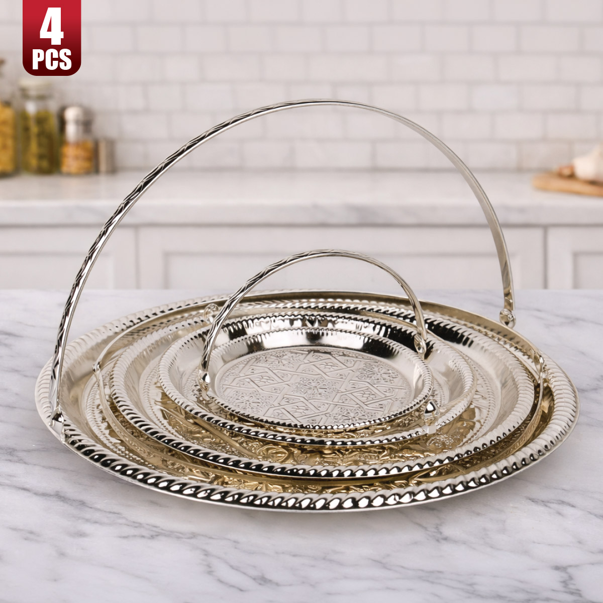 Oval Serving Tray 4 Pieces
