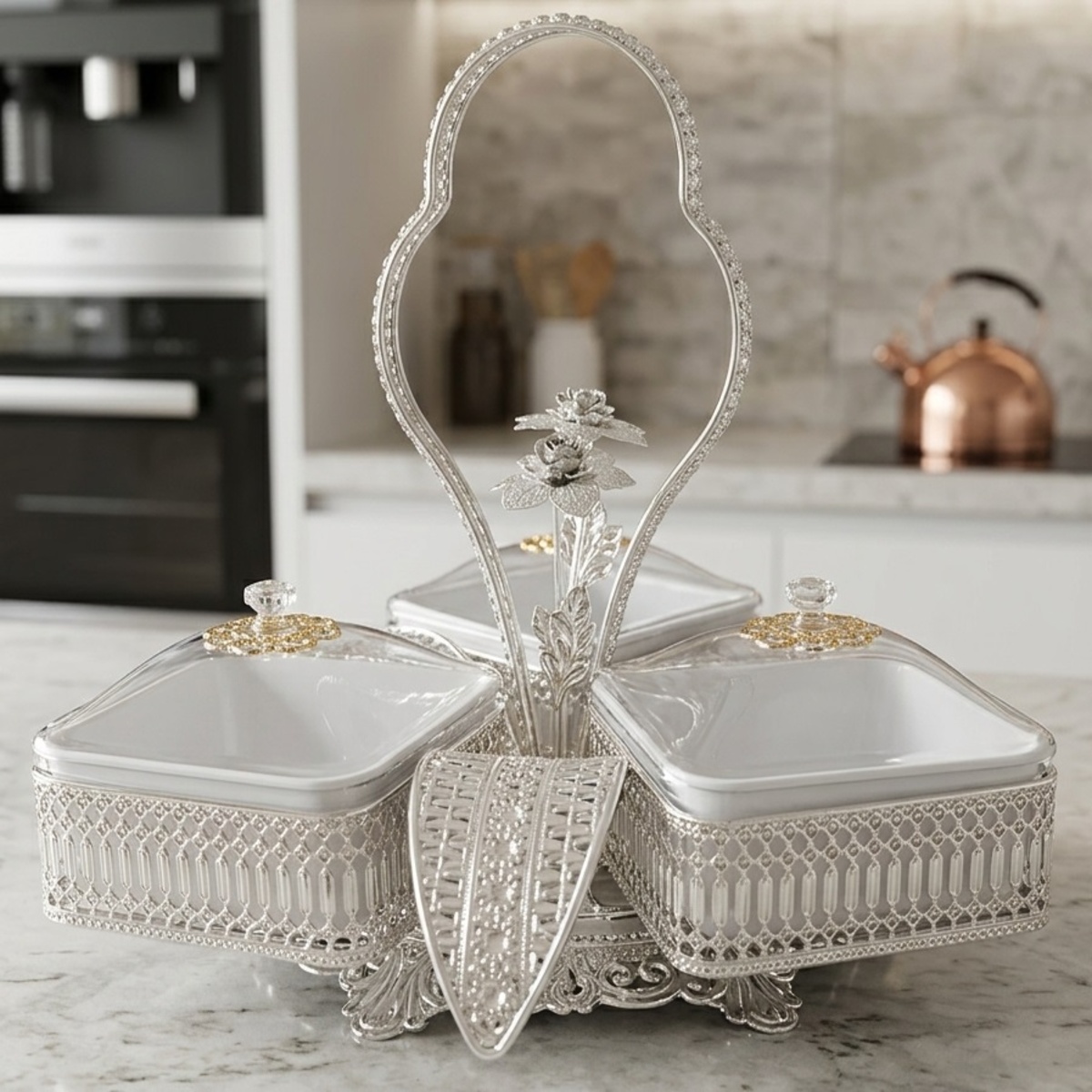 Ornate Candy Bowl 3 Parts