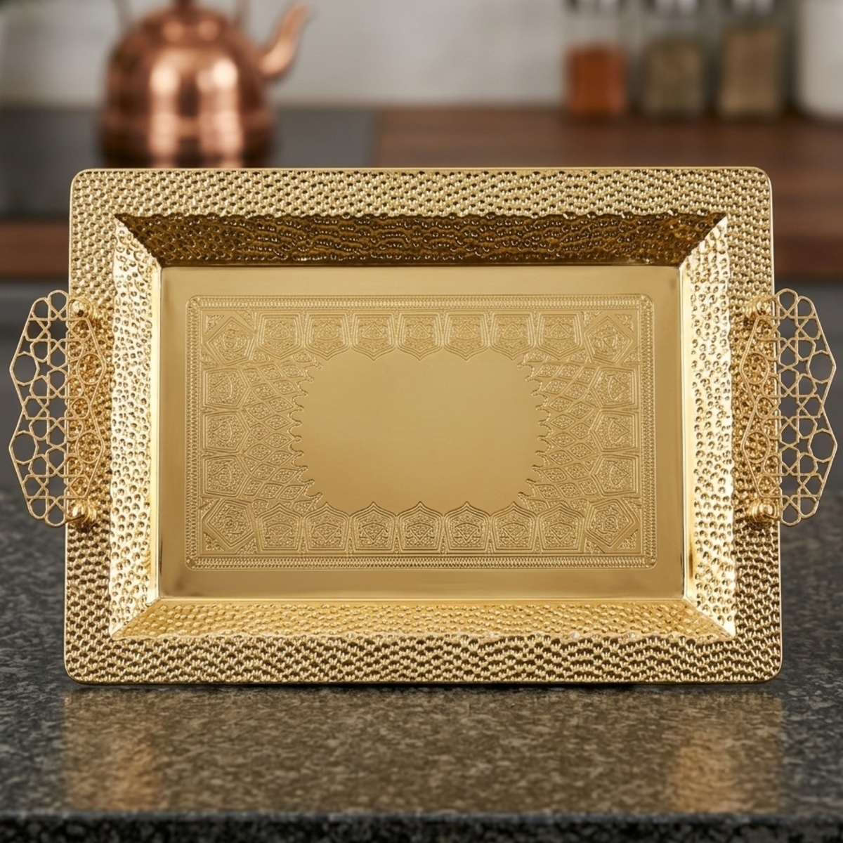 Rectangular Serving Tray Gold