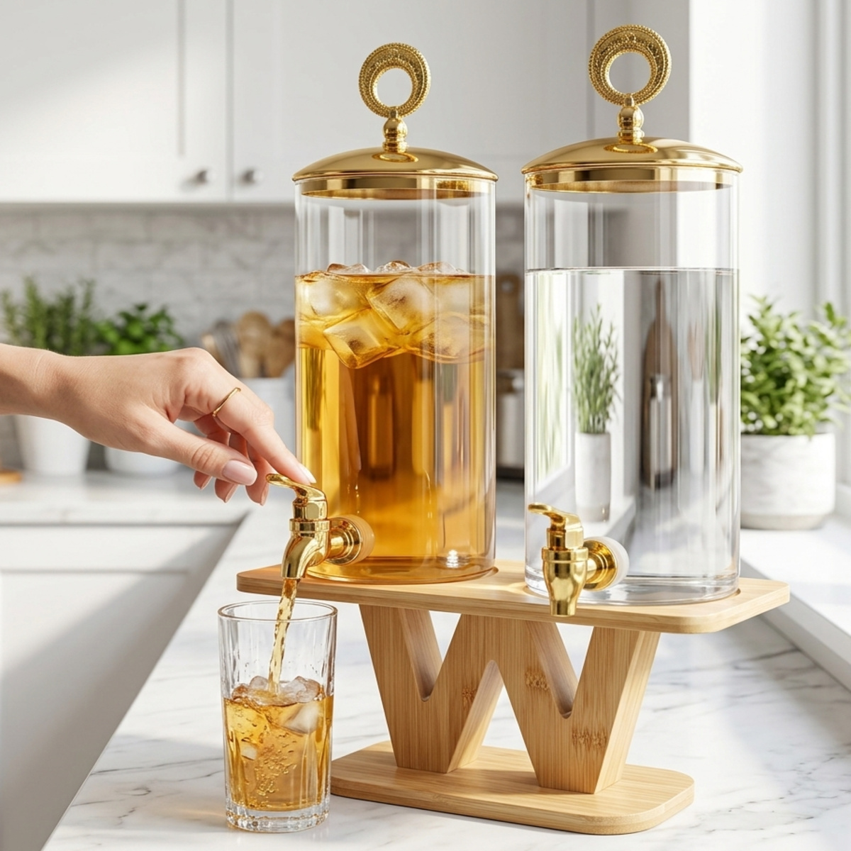 Glass Juicer Dispenser Set 2 Part