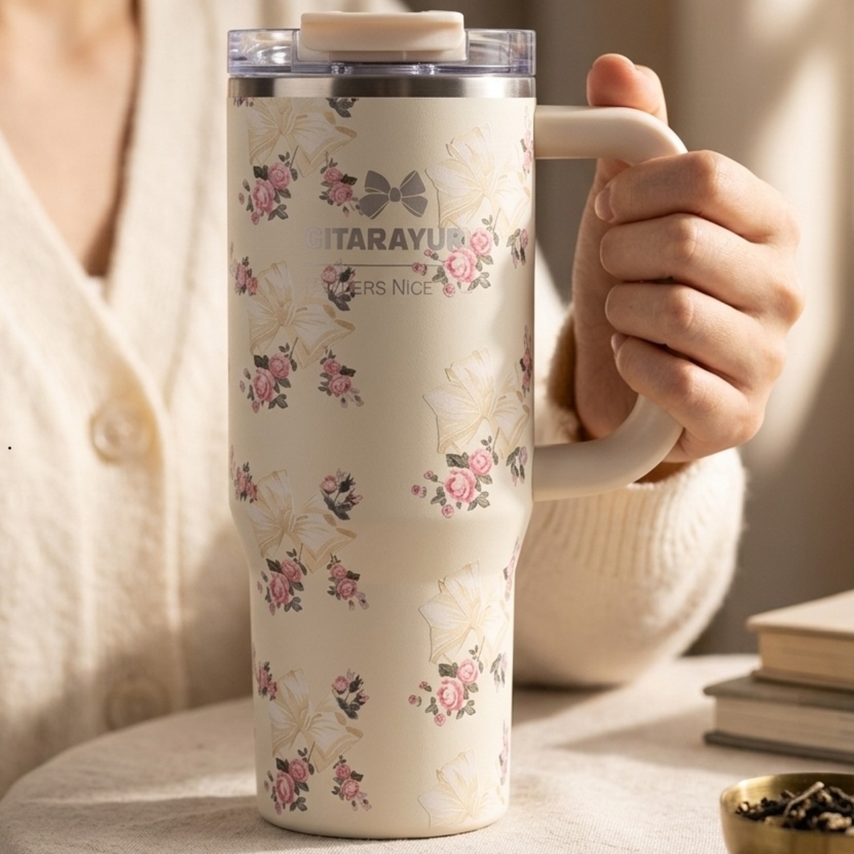 Travel Mug Stainless Steel 900ml White