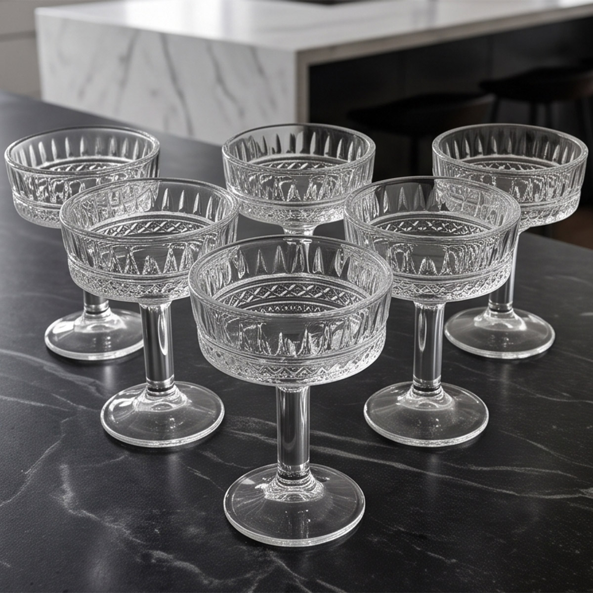 Glass Dessert Coupes Set of 6