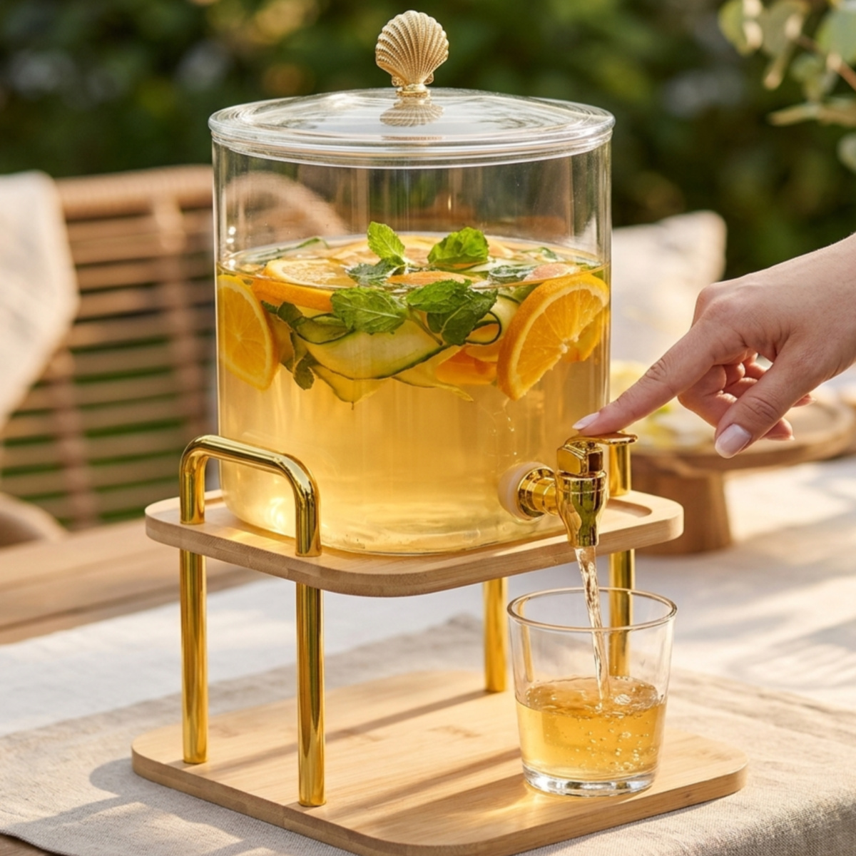 Juicer Dispenser with Golden Stand 4.2L