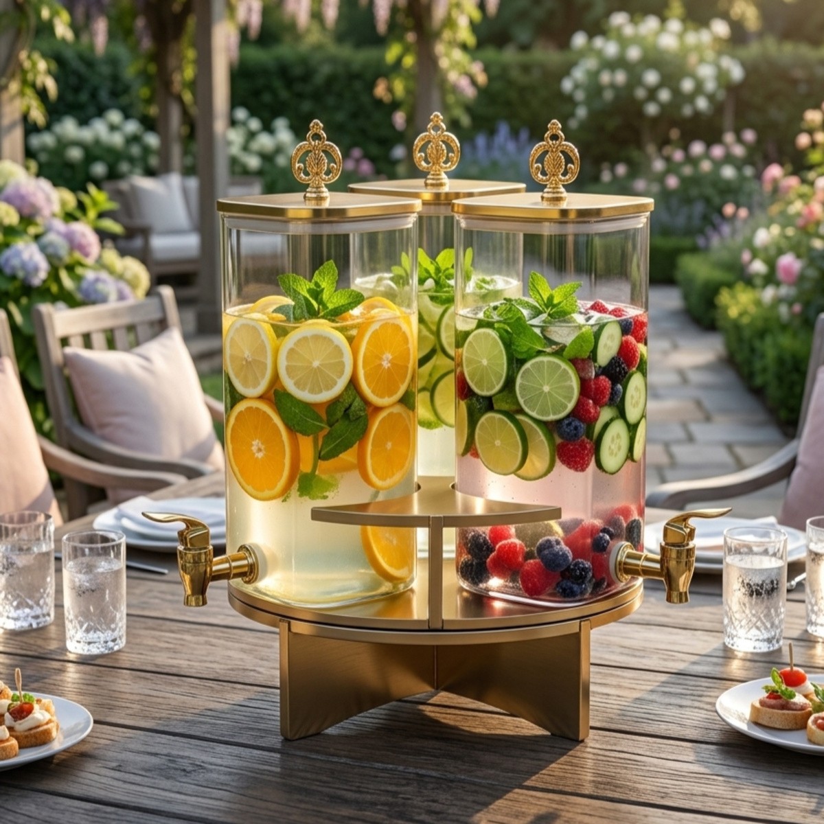 Juicer Dispenser with Golden Stand 2.2L