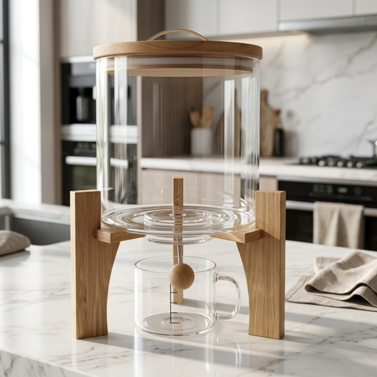 Juicer Dispenser with Wooden Stand 5.5L