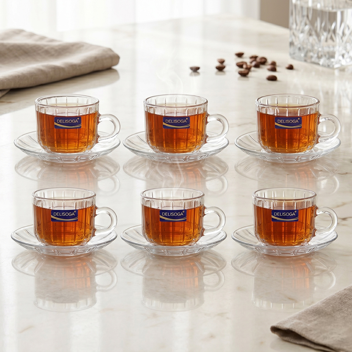 Delisoga Tea Glass Saucer 12 Pieces
