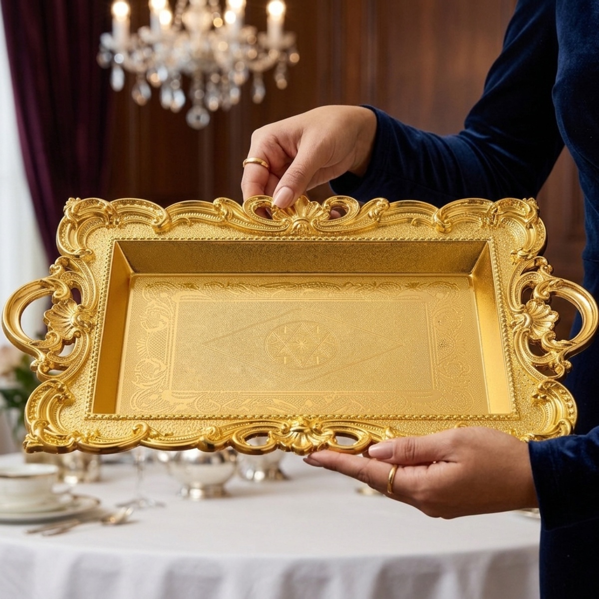 Plastic Tray Rectangle With Handle