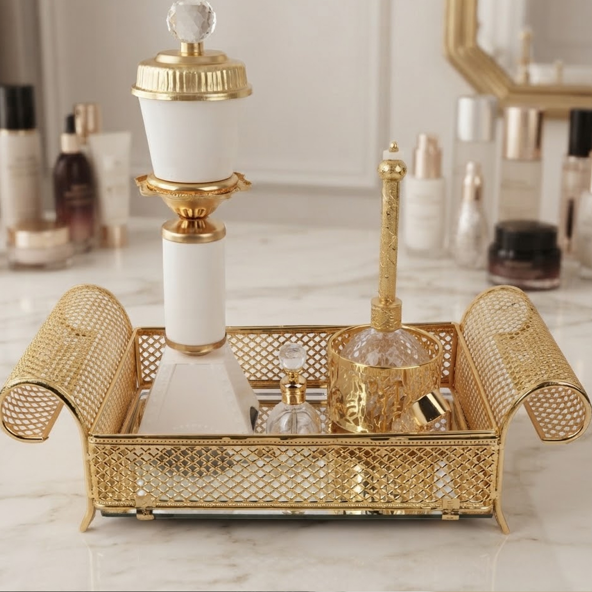 Luxury Arabic Incense Burner Set Golden Color
