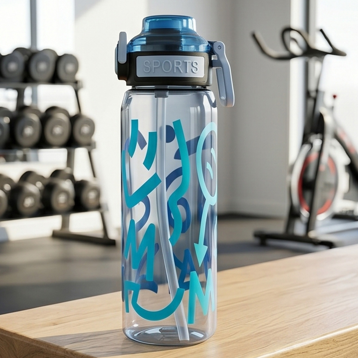 Sports Plastic Water Bottle Blue