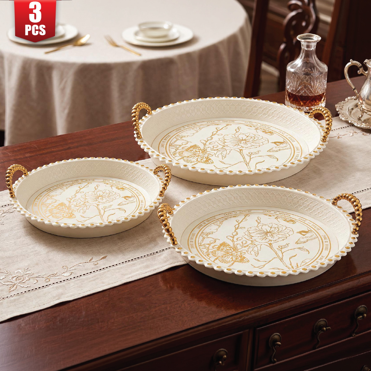 Plastic Tray Set 3 Pieces