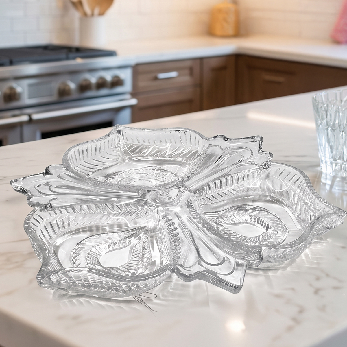 3 Compartment Glass Bowl