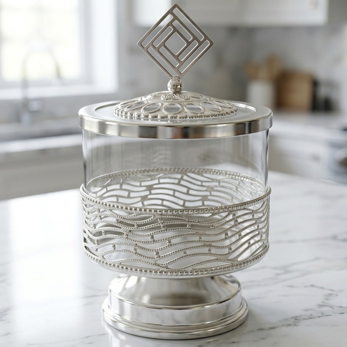 Decorative Acrylic Canister Medium
