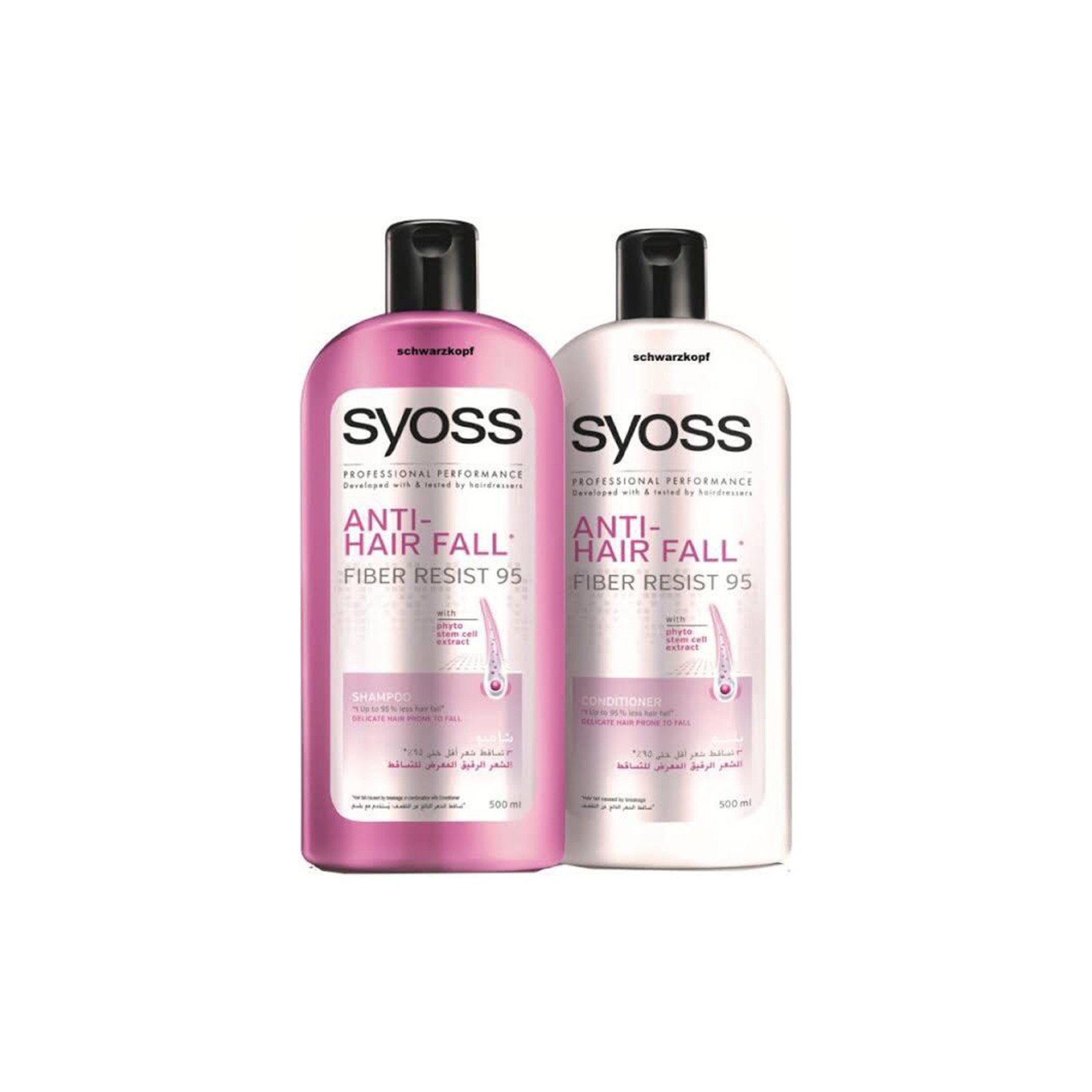 Syoss Anti-Hair Fall Fiber Resist 95 Shampoo Conditioner 500ml Pack