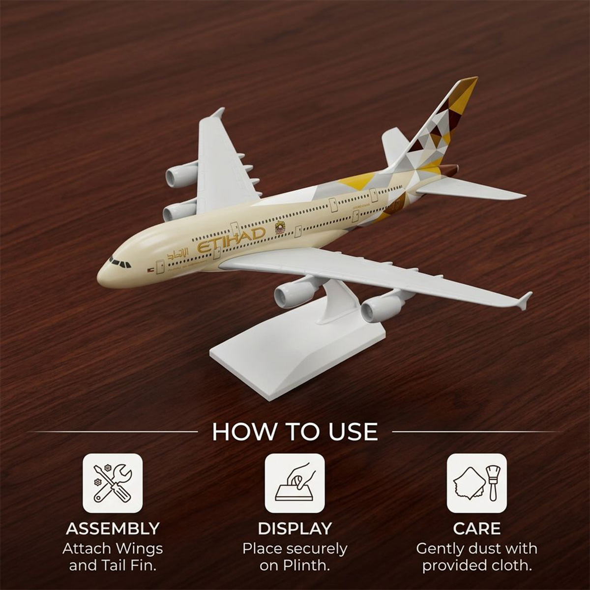 Etihad Airplane Figure 20cm
