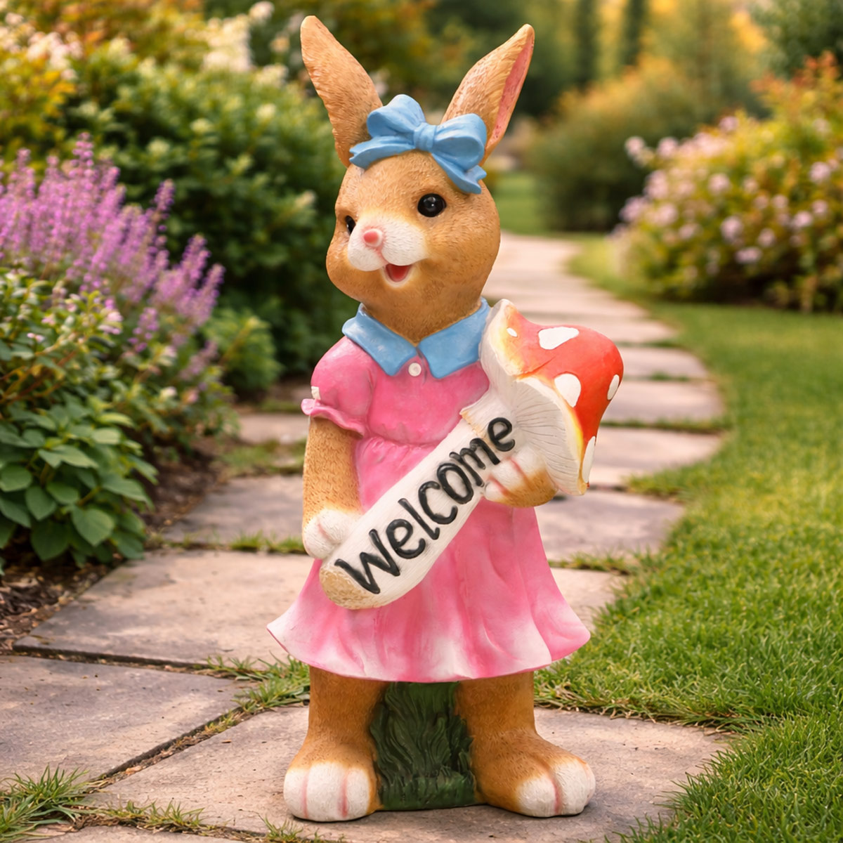 Garden Bunny Welcome Figure
