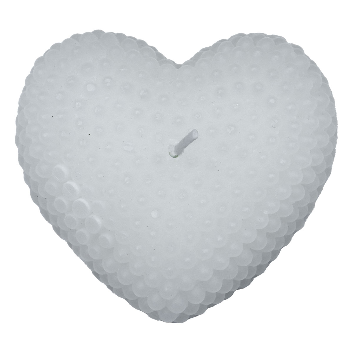شمعة عائمة على شكل قلب باللون الأبيض