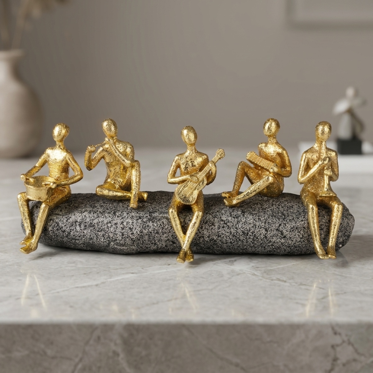 Golden Musician Figurine Set