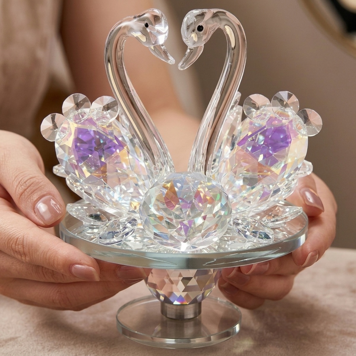 Crystal Swan Figurine