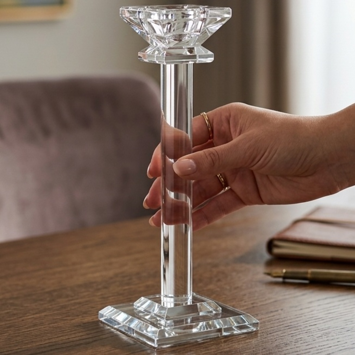 Crystal Candle Holder 25cm
