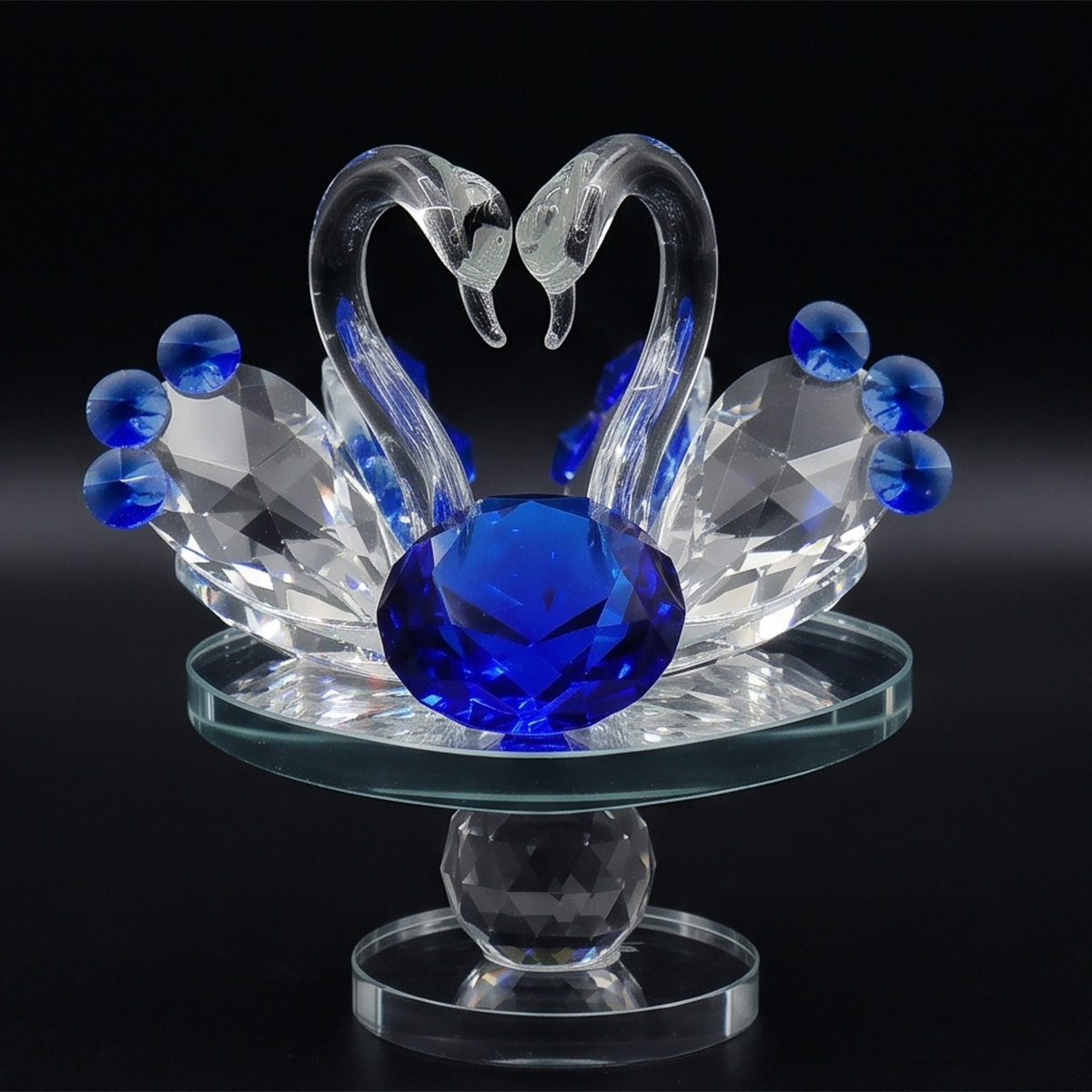 Crystal Rotating Swan Figurine