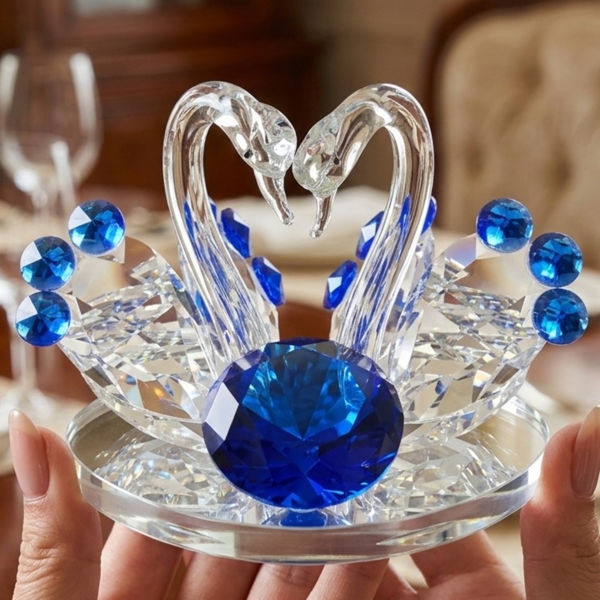 Crystal Swan Ornament